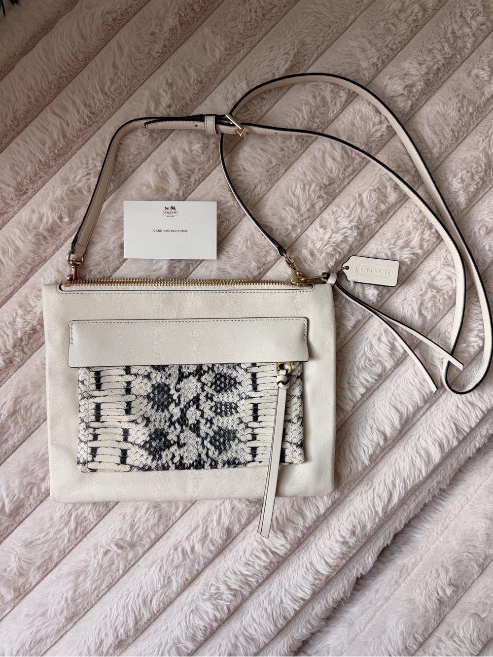 Coach Madison Felicia Python-Embossed Leather Crossbody Bag